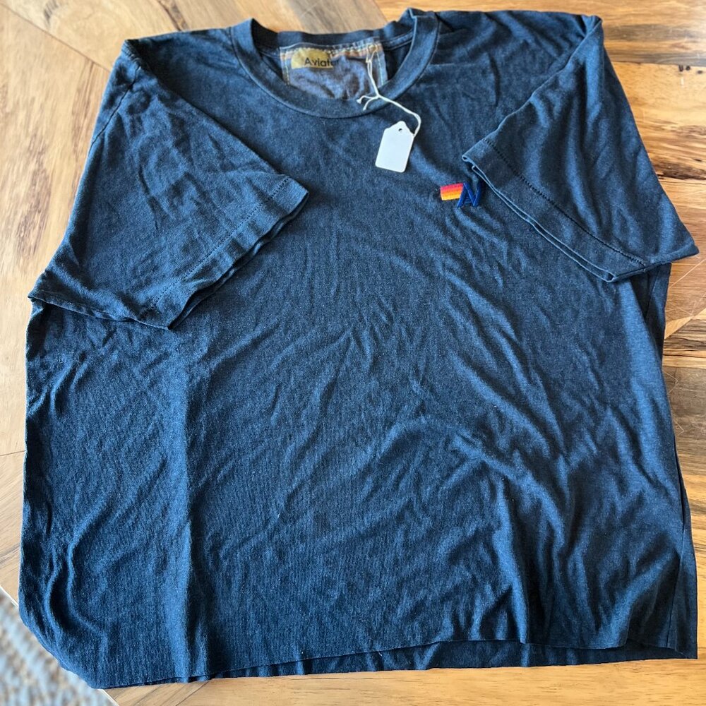 NWT Aviator Nation Basic Boyfriend Tee - Charcoal Size XL